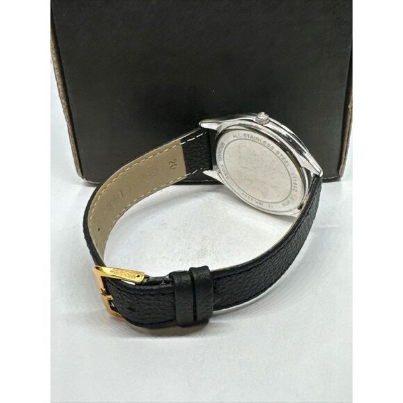 Michael Kors MK3503 Women Black Leather Strap Analog Turquoise Dial Watch JNA235 - Picture 10 of 11